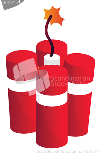 Image of Four red granite crackers vector illustration on a white backgro