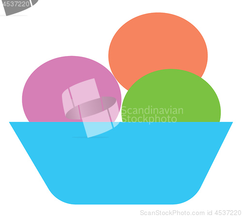 Image of Scooped ice cream vector or color illustration