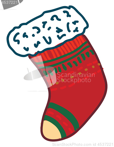 Image of A red sock vector or color illustration