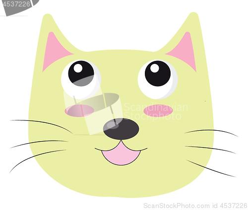 Image of A yellow-colored happy cat vector or color illustration