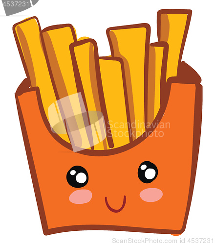 Image of A box of potato fries vector or color illustration