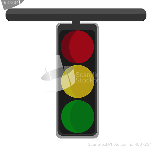 Image of Clipart of the T-shaped vertical signal board with three separat