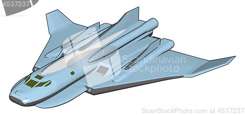 Image of Simple vector illustration of a space rocket white background