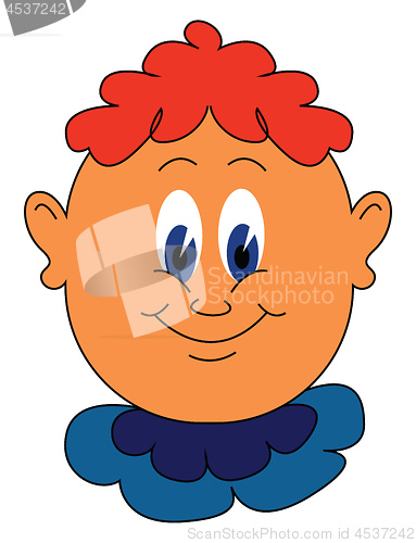 Image of Cartoon funny smiling little boy vector or color illustration