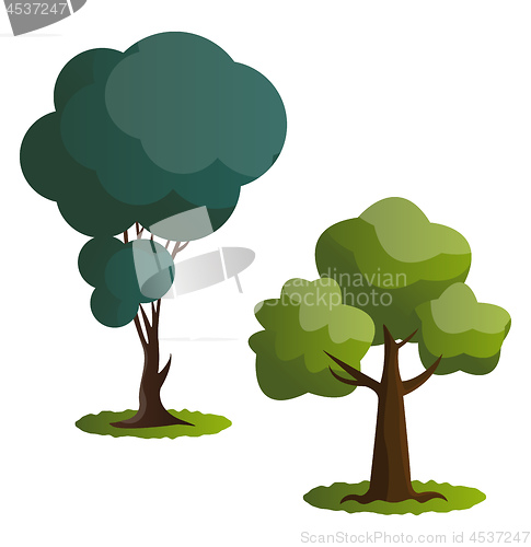 Image of Couple of green trees vector illustration on white background