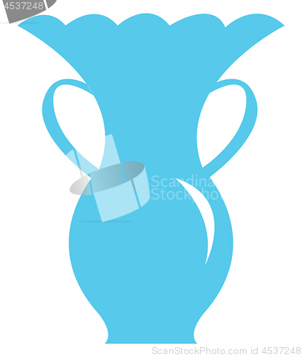 Image of A beautiful blue flower vase vector or color illustration