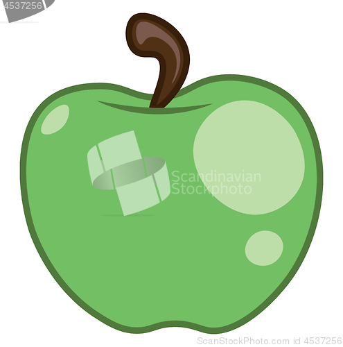 Image of A large green apple vector or color illustration