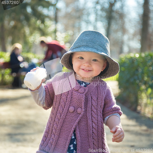 Image of The first steps of the kid in the big world.