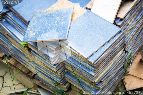 Image of batch of forgotten blue tiles