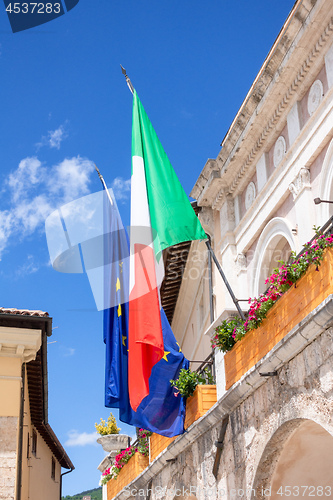 Image of flag of Italy and Europe