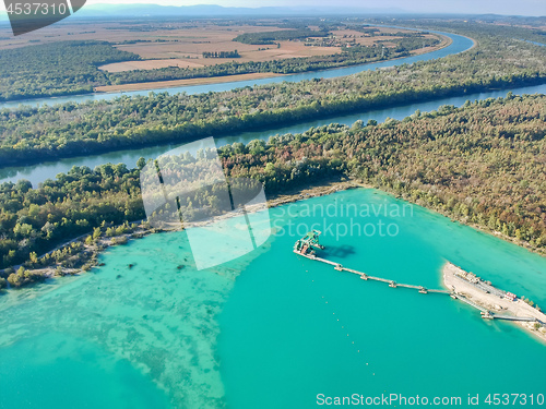 Image of flight over borrow pit Hartheim Germany