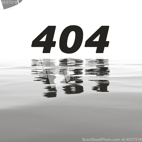 Image of 404 error with water reflections