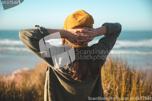 Image of Yellow cap women