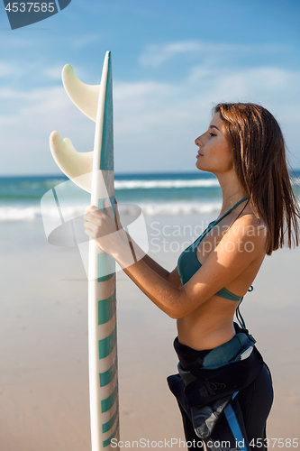 Image of Me, the beach and my surfboard