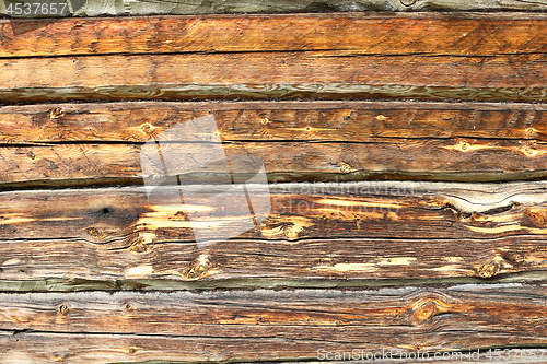 Image of textured view of brown spruce planks 