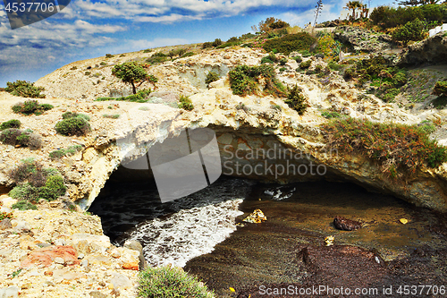 Image of beautiful wild beach in Milos island