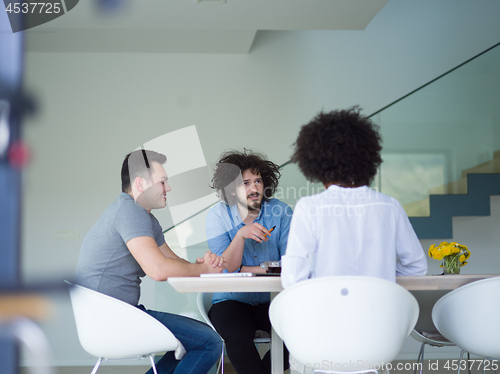 Image of Multiethnic startup Business Team At A Meeting at modern office 