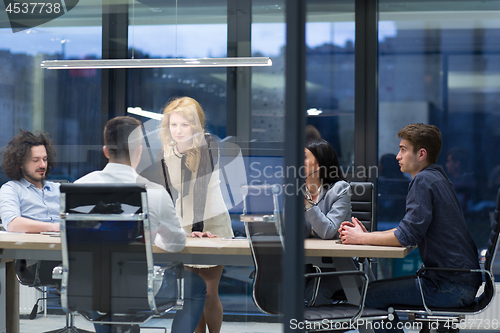 Image of Startup Business Team At A Meeting at modern office building