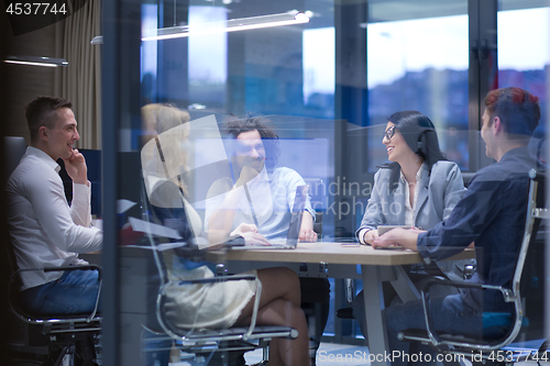 Image of Startup Business Team At A Meeting at modern office building