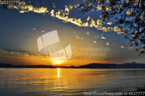 Image of orange sunset in Milos island