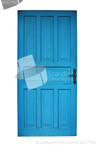 Image of isolated old blue painted door