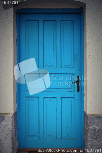 Image of blue door close up