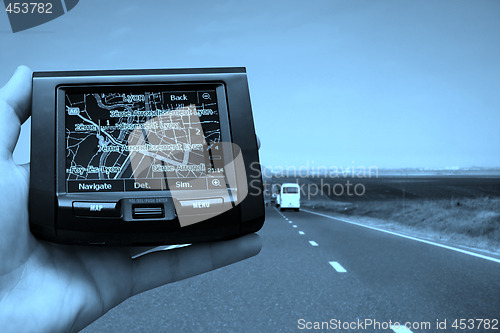 Image of GPS in a man hand