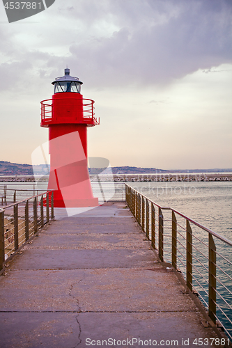 Image of Red lighthouse of Ancona, Italy.