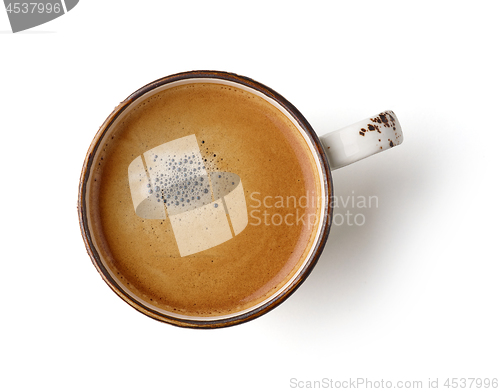 Image of cup of coffee on white background