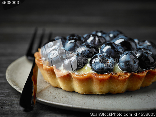 Image of close up of blueberry tart