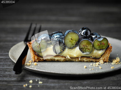 Image of close up of blueberry tart