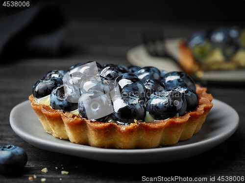 Image of close up of blueberry tart