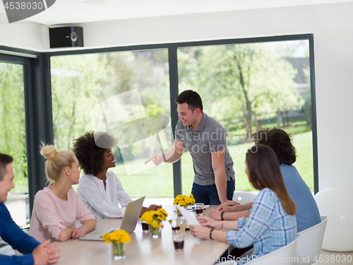 Image of Multiethnic startup Business Team At A Meeting at modern office 