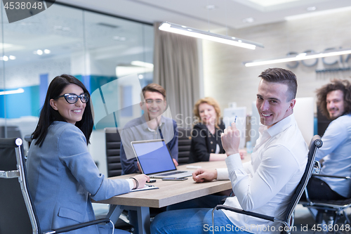 Image of Startup Business Team At A Meeting at modern office building