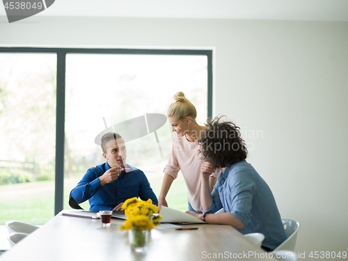 Image of Startup Business Team At A Meeting at modern office building