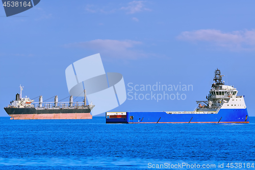 Image of Cargo Ships at Anchorage