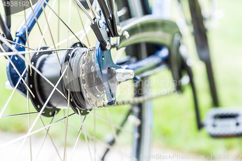 Image of Bicycle - detail of gear and chain 