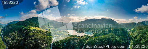 Image of Beautiful Nature Norway. Latefossen Waterfall Odda Norway.