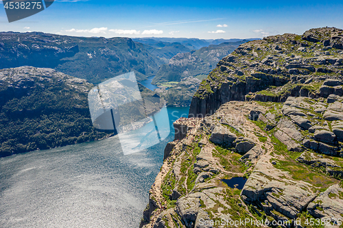 Image of Pulpit Rock Preikestolen Beautiful Nature Norway