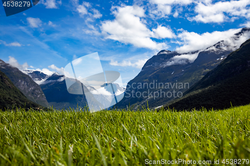 Image of lovatnet lake Beautiful Nature Norway.