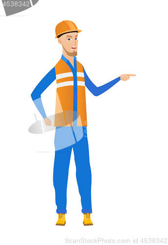 Image of Caucasian builder screaming and shaking finger.