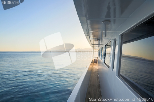 Image of Corridor of luxury yacht