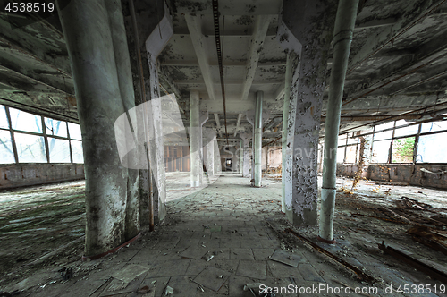 Image of Damaged Roof in Jupiter Factory, Chernobyl Exclusion Zone 2019