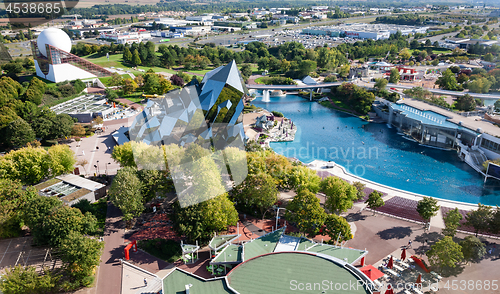 Image of Futuroscope theme park aerial view in Poitiers, France