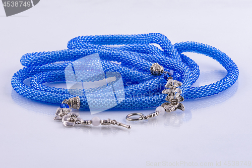 Image of Beautiful blue handmade designer small bead necklace