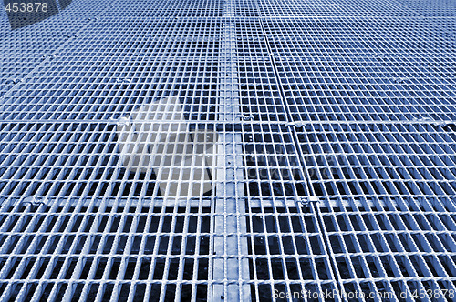 Image of metal grid walkway