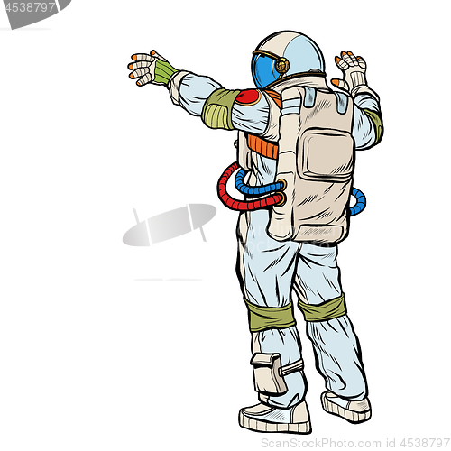 Image of astronaut opened his hands