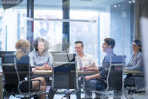 Image of Startup Business Team At A Meeting at modern office building