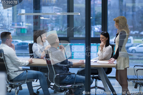 Image of Startup Business Team At A Meeting at modern office building