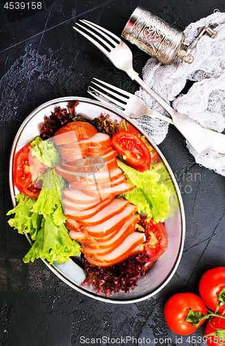 Image of salad with smoked meat